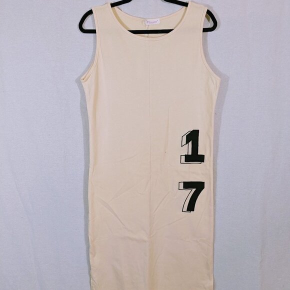 Sleeveless Stretch Cotton Casual Summer Dress Size L - Picture 1 of 5